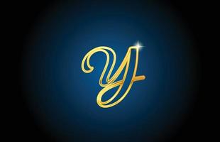 goldene linie y alphabet buchstabe logo icon design. kreative luxusvorlage für geschäft und unternehmen vektor