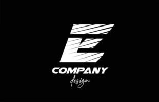 e-bokstavsikonen logotypdesign med svart och vit färg. kreativ mall för företag och företag med skivad djärv stil vektor