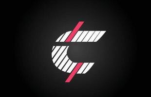 Liniendesign c Alphabet Buchstabe Symbol Logo-Design. kreative vorlage für unternehmen und unternehmen mit rosa und weißer farbe vektor