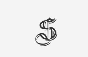 vintage s alfabetet bokstaven logotyp designikon. kreativ mall för företag eller företag i svart och vitt vektor