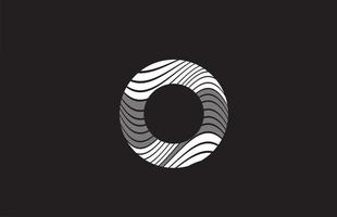 svarta och vita linjer o alfabetet bokstav ikon logotyp design. kreativ mall för företag vektor