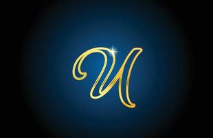 goldene linie u alphabet buchstabe logo icon design. kreative luxusvorlage für geschäft und unternehmen vektor