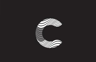 schwarze und weiße Linien c Alphabet Brief Symbol Logo Design. kreative vorlage für unternehmen vektor