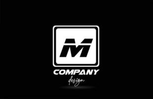 quadratisches m-Alphabet-Symbol-Buchstaben-Logo mit schwarz-weißem Design. kreative Vorlage für Unternehmen und Unternehmen vektor