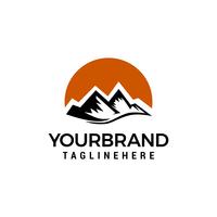 Mountain Sun logo design koncept mall vektor