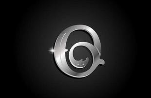 Silber Metall o Alphabet Brief Symbol Logo Design. kreative vorlage für unternehmen oder unternehmen mit grauer farbe vektor