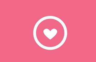 o Liebe Herz Alphabet Buchstaben Logo-Symbol mit rosa Farbe und Linie. kreatives Design für eine Dating-Site-Firma oder ein Unternehmen vektor