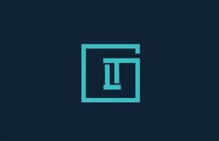 blaue Linie i Alphabet Buchstabe Logo Icon Design. kreative Vorlage für Unternehmen und Unternehmen vektor