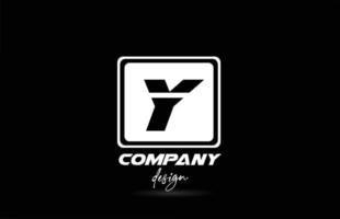 quadratisches y-Alphabet-Symbol-Buchstaben-Logo mit schwarz-weißem Design. kreative Vorlage für Unternehmen und Unternehmen vektor