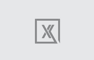 x linje alfabetet bokstaven ikon logotyp design. kreativ mall för företag och företag i grå färg vektor