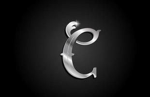 Silber Metall c Alphabet Brief Symbol Logo Design. kreative vorlage für unternehmen oder unternehmen mit grauer farbe vektor