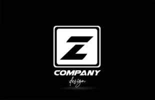 quadratisches z-Alphabet-Symbol-Buchstaben-Logo mit schwarz-weißem Design. kreative Vorlage für Unternehmen und Unternehmen vektor