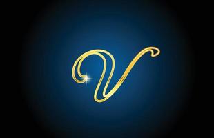 goldene linie v alphabet buchstabe logo icon design. kreative luxusvorlage für geschäft und unternehmen vektor