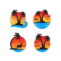 Palme auf einer Strand-Logo-Vorlage vektor