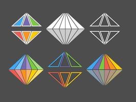 regnbåge diamant vektor logotyp pack