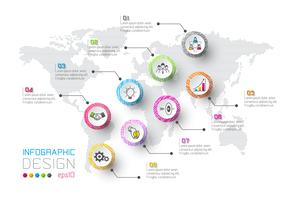 Business-Infografik mit 8 Schritten. vektor