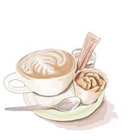 Kaffeesatz Vektorkunst mit Aquarellart vektor