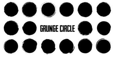 grunge cirkel banner set med 16 cirklar vektor