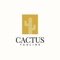 Kaktus einfaches Logo-Design vektor