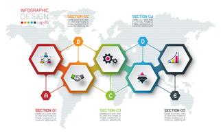 Hexagon inforgraphics på vektor grafisk konst.