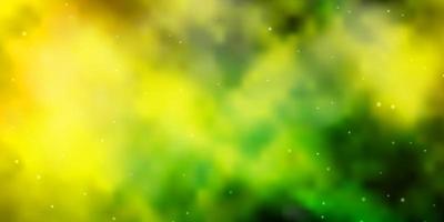 hellgrünes, gelbes Vektormuster mit abstrakten Sternen. vektor