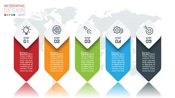 Business-Infografik mit 5 Schritten. vektor