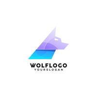 Wolf färgglada logotyp design vektor