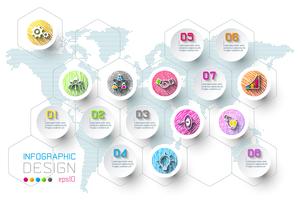 Business infographic med 8 steg. vektor