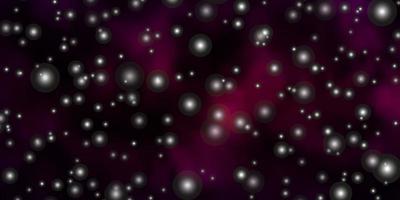 dunkelvioletter Vektorhintergrund mit bunten Sternen. vektor