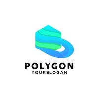 Polygon bunte Logo-Design-Vorlage vektor