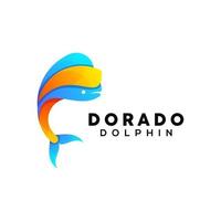 dorado delfin färgglada logotyp formgivningsmall vektor