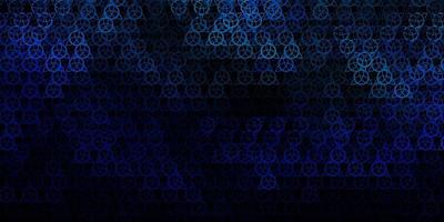 dunkelblauer Vektorhintergrund mit Mysteriumsymbolen. vektor