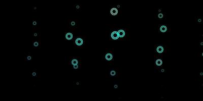 mörkgrön vektor bakgrund med virussymboler.