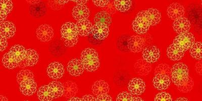 hellgrüne, rote Vektor-Gekritzel-Textur mit Blumen. vektor
