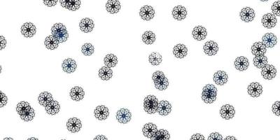 ljusgrå vektor doodle mönster med blommor.