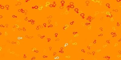 ljus orange vektor konsistens med kvinnors rättigheter symboler.