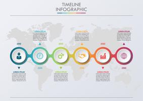 Visualisierung von Geschäftsdaten. Infographik Timeline-Symbole vektor