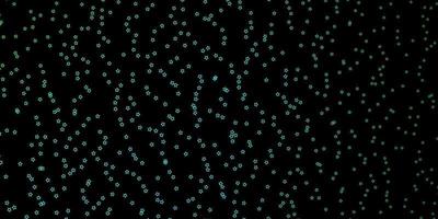 mörkgrön vektorbakgrund med små och stora stjärnor. vektor