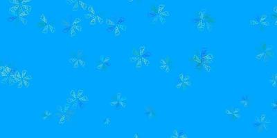 hellblaues, grünes abstraktes Vektormuster mit Blättern. vektor