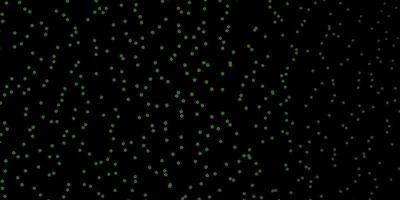 dunkelgrüner, gelber Vektorhintergrund mit kleinen und großen Sternen. vektor