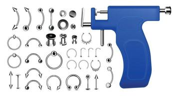 Piercing realistisches Set vektor