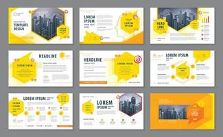 moderna presentationsmallar, abstrakta gula pratbubblaelement malldesignuppsättning för broschyrer, flygblad, broschyr, webbdesign. vektor
