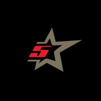Nummer 5 Logo-Vorlage mit Star-Design-Element. vektor
