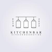 Küchenbar-Innenarchitektur-Logo, Küchenbar-Linie Kunst-Logo-Vektor-Illustration-Grafik-Design vektor