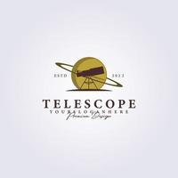 Teleskop Weltraum Planet Astronomie Logo Vektor Illustration Design