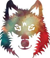 Aquarell Tierwolf huner Shirt vektor