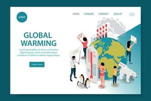 målsida för global uppvärmning vektor