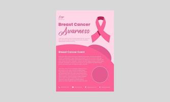 bröstcancer medvetenhet oktober flygblad design. bröstcancer medvetenhet månad affisch broschyr design. besegra bröstcancer reklambladsmall. vektor