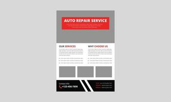 Autoreparatur-Flyer-Vorlage, Autoservice-Flyer, Autoreparatur-Plakatbroschürendesign, A4-Größe, Cover, Flyer, druckfertig vektor