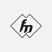 einzigartiger monogrammbuchstabe fm logo vektor